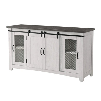 Brookhaven 65-inch Solid Wood Barn Door TV Stand Console - 35 inches high x 65 inches wide x 19 inches deep