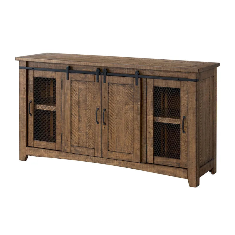 Brookhaven 65-inch Solid Wood Barn Door TV Stand Console - 35 inches high x 65 inches wide x 19 inches deep