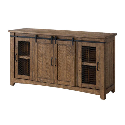 Brookhaven 65-inch Solid Wood Barn Door TV Stand Console - 35 inches high x 65 inches wide x 19 inches deep