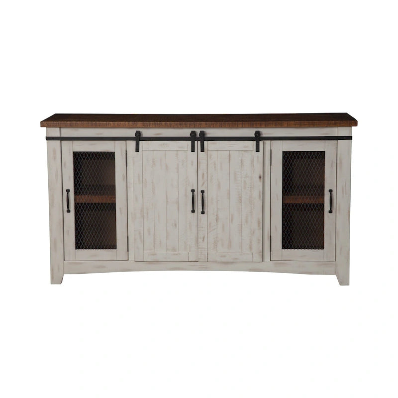 Brookhaven 65-inch Solid Wood Barn Door TV Stand Console - 35 inches high x 65 inches wide x 19 inches deep