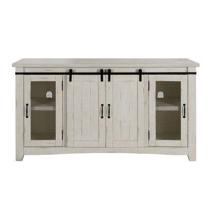 Brookhaven 65-inch Solid Wood Barn Door TV Stand Console - 35 inches high x 65 inches wide x 19 inches deep