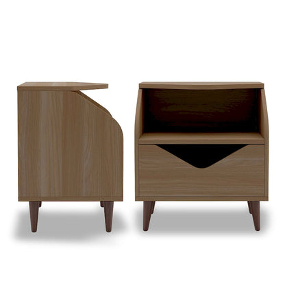 DH BASIC Mid-century Modern 20-inch 1-Shelf and 1-Drawer End Table by Denhour