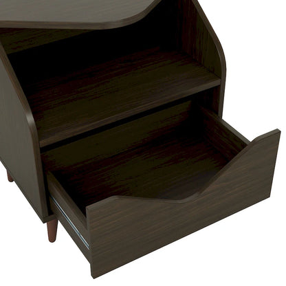 DH BASIC Mid-century Modern 20-inch 1-Shelf and 1-Drawer End Table by Denhour