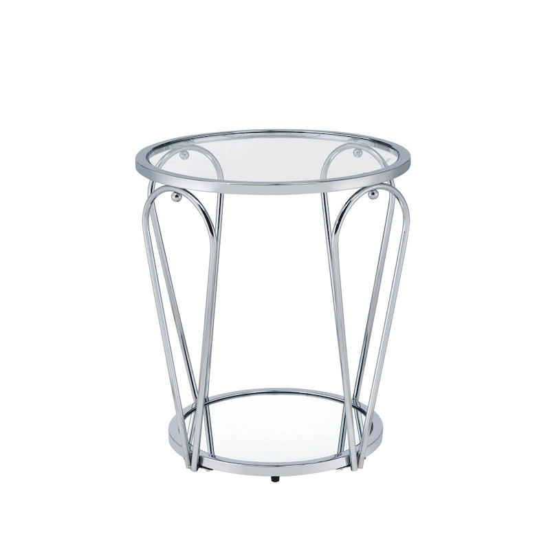 Gables Glam 20-inch Glass Top 1-Shelf End Table by Furniture of America