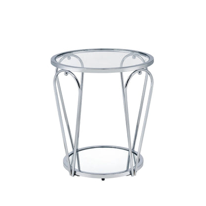 Gables Glam 20-inch Glass Top 1-Shelf End Table by Furniture of America