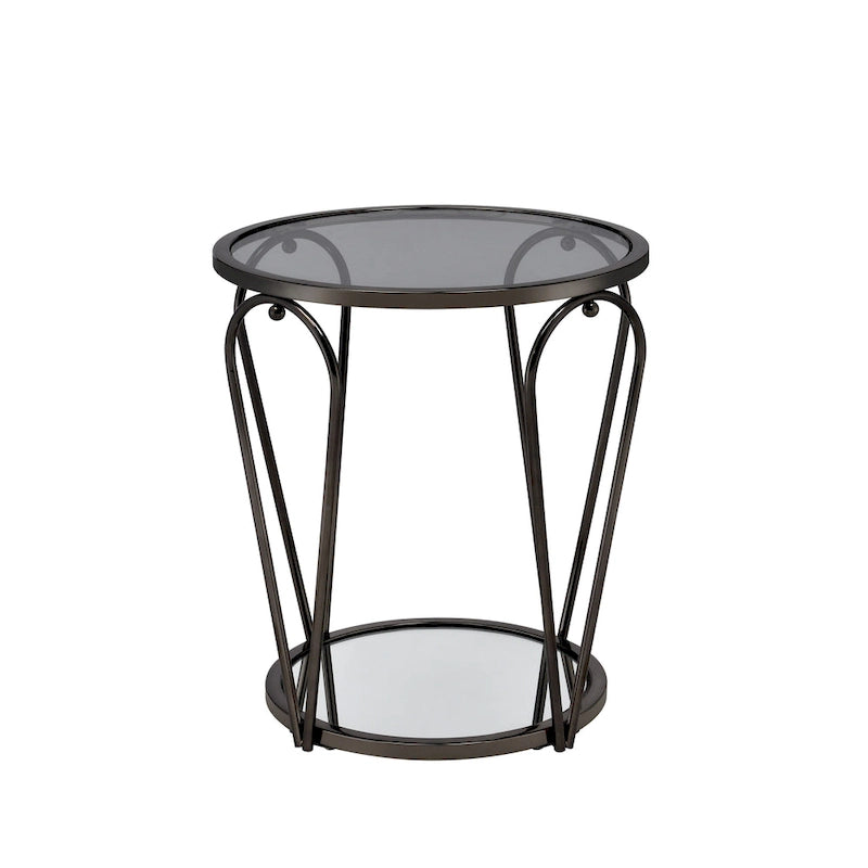 Gables Glam 20-inch Glass Top 1-Shelf End Table by Furniture of America