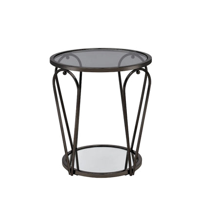 Gables Glam 20-inch Glass Top 1-Shelf End Table by Furniture of America