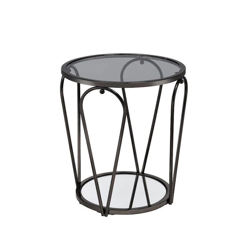 Gables Glam 20-inch Glass Top 1-Shelf End Table by Furniture of America