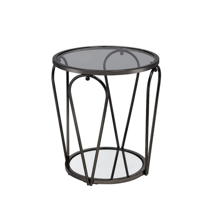 Gables Glam 20-inch Glass Top 1-Shelf End Table by Furniture of America