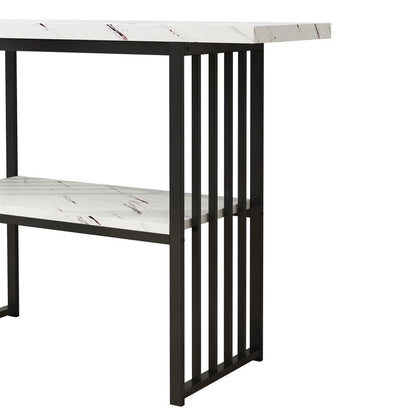 Modern 42-Inch Console/Accent Table with Geometric Metal Legs