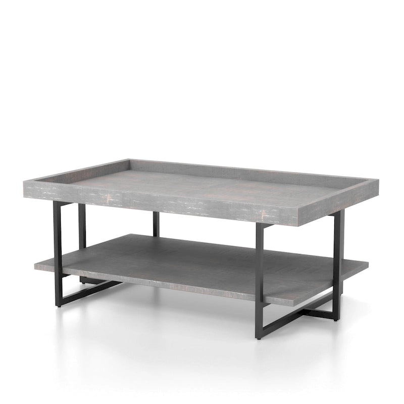 Damara Transitional 47-inch Metal 1-Shelf Coffee Table by Furniture of America