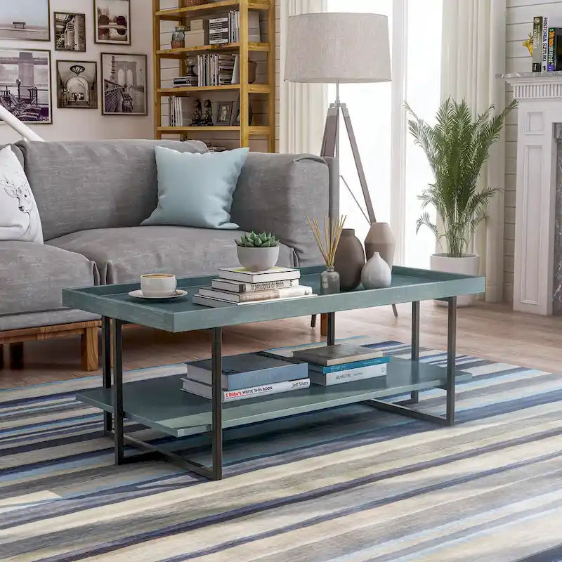 Damara Transitional 47-inch Metal 1-Shelf Coffee Table by Furniture of America