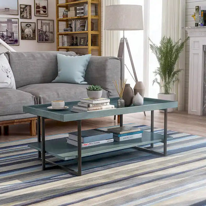 Damara Transitional 47-inch Metal 1-Shelf Coffee Table by Furniture of America
