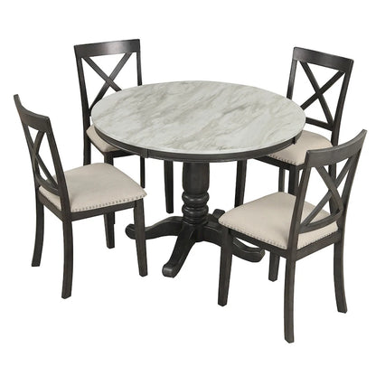 5 Pieces Dining Table and Chairs Set