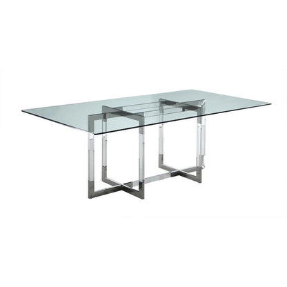 Somette Amanda 72 Dining Table with Floating Acrylic Base - 42x 72