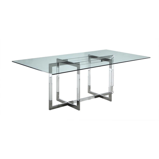 Somette Amanda 72 Dining Table with Floating Acrylic Base - 42x 72