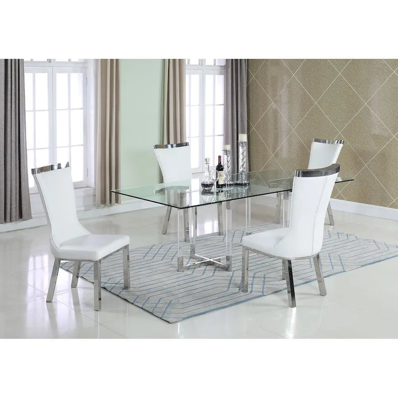 Somette Amanda 72 Dining Table with Floating Acrylic Base - 42x 72