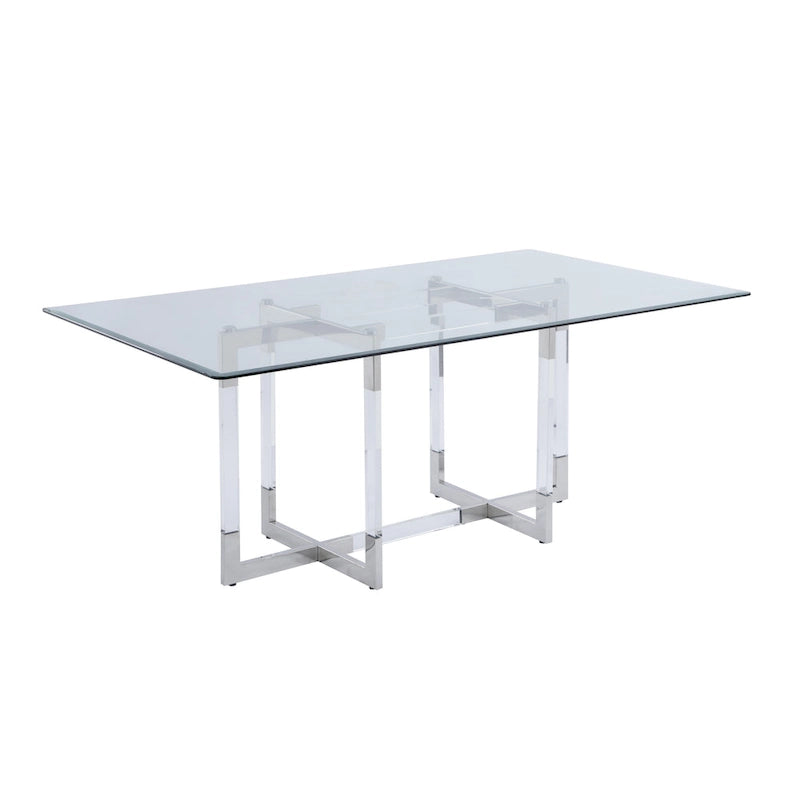 Somette Amanda 72 Dining Table with Floating Acrylic Base - 42x 72