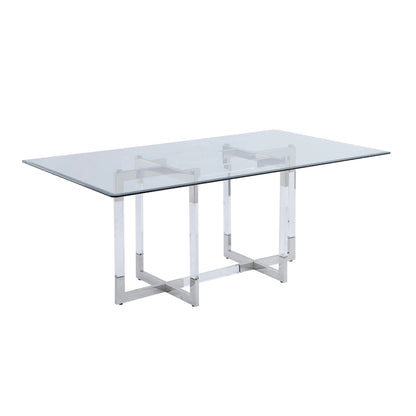 Somette Amanda 72 Dining Table with Floating Acrylic Base - 42x 72