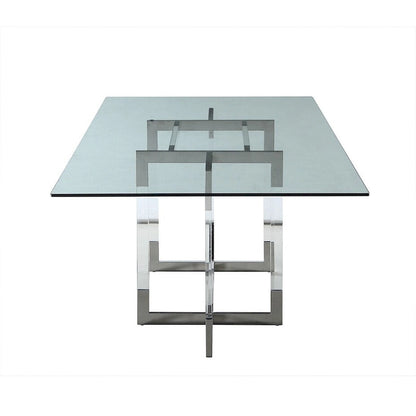Somette Amanda 72 Dining Table with Floating Acrylic Base - 42x 72