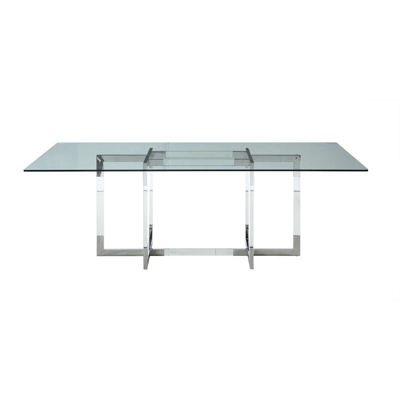 Somette Amanda 72 Dining Table with Floating Acrylic Base - 42x 72