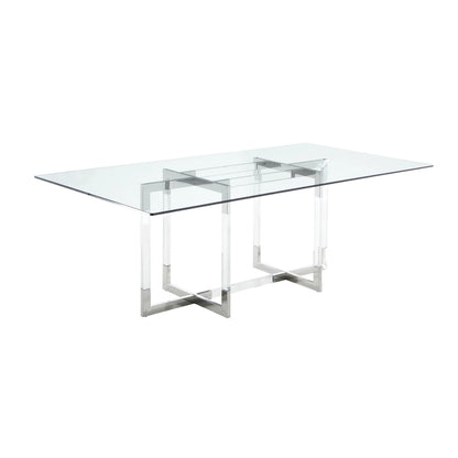 Somette Amanda 72 Dining Table with Floating Acrylic Base - 42x 72