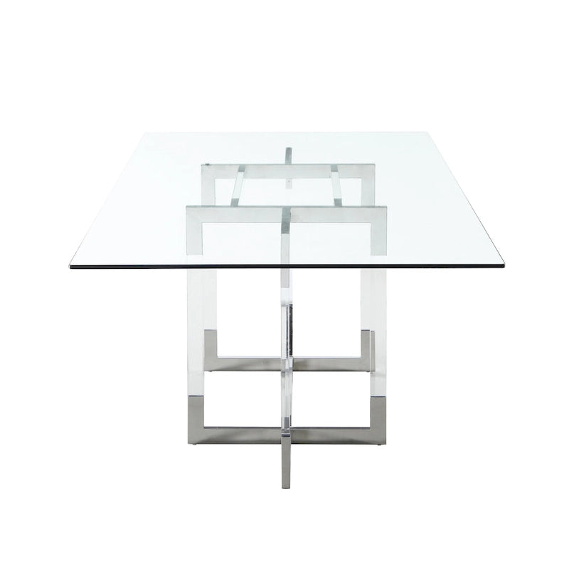 Somette Amanda 72 Dining Table with Floating Acrylic Base - 42x 72