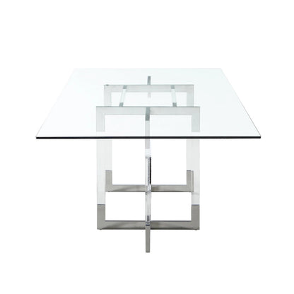 Somette Amanda 72 Dining Table with Floating Acrylic Base - 42x 72