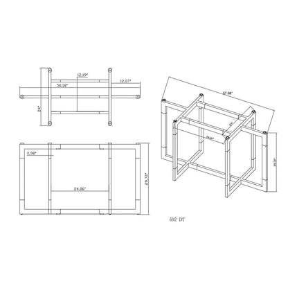 Somette Amanda 72 Dining Table with Floating Acrylic Base - 42x 72