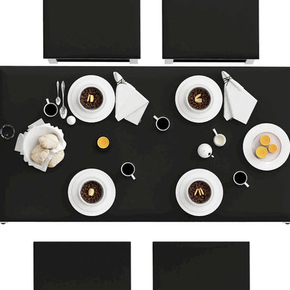 Mieres Minimalist Industrial Style Wooden Top 5 Pieces Dining Table Set with Four Stools for Ktichen and Dining Room