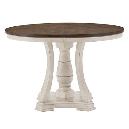 Tournus Dual-tone Solid Rubberwood Round Dining Table Set by iNSPIRE Q Classic
