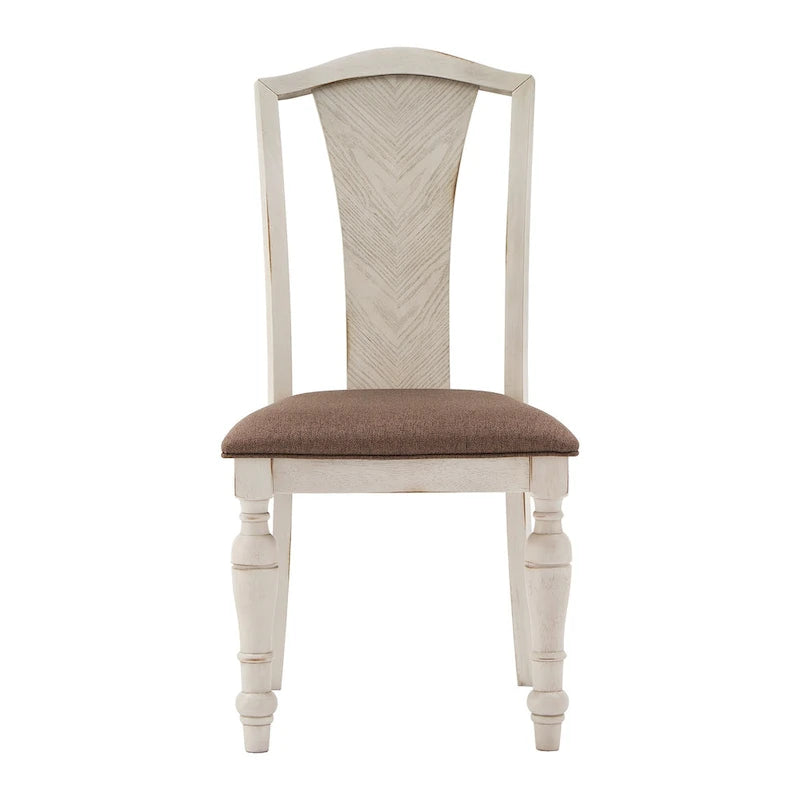 Tournus Dual-tone Solid Rubberwood Round Dining Table Set by iNSPIRE Q Classic