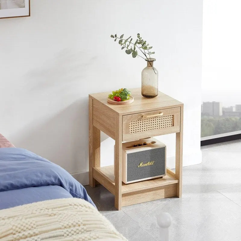 15.75 Wood Nightstand with Storage Drawer End Table living Room