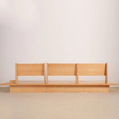 JASIWAY Cotton Line Beige Sofa With Wood Frame