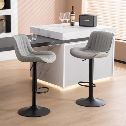 Bar Stools Set of 2 Counter Height Adjustable with Backrest Bar Chairs for Kitchen Island