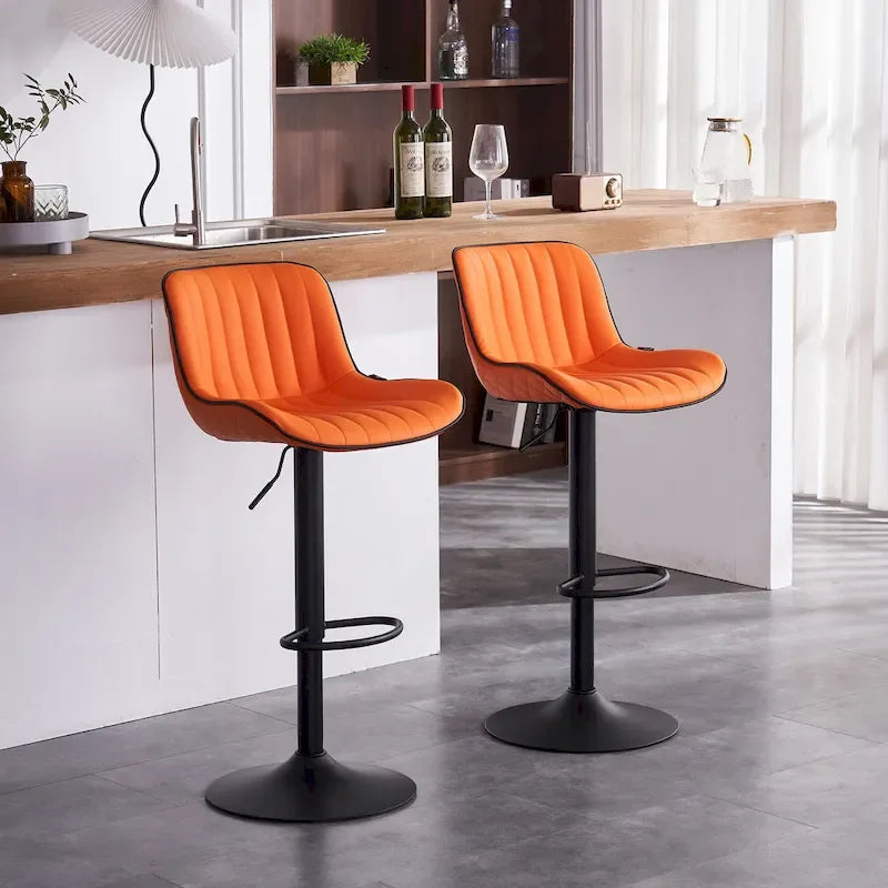 Bar Stools Set of 2 Counter Height Adjustable with Backrest Bar Chairs for Kitchen Island