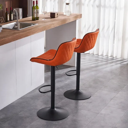 Bar Stools Set of 2 Counter Height Adjustable with Backrest Bar Chairs for Kitchen Island