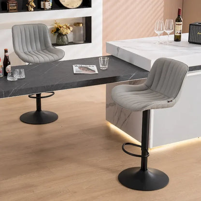 Bar Stools Set of 2 Counter Height Adjustable with Backrest Bar Chairs for Kitchen Island
