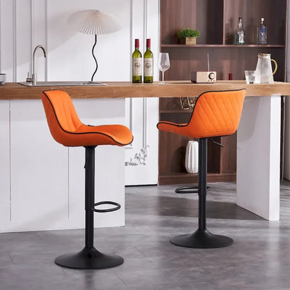 Bar Stools Set of 2 Counter Height Adjustable with Backrest Bar Chairs for Kitchen Island