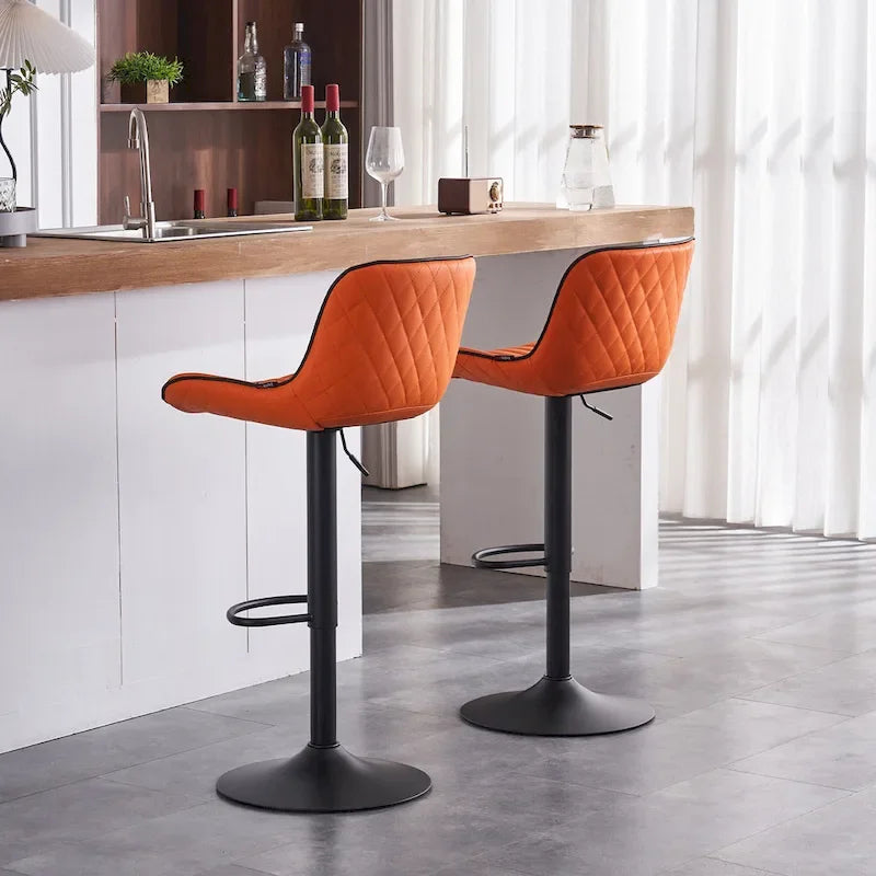 Bar Stools Set of 2 Counter Height Adjustable with Backrest Bar Chairs for Kitchen Island