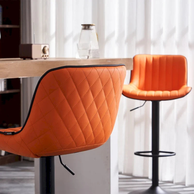 Bar Stools Set of 2 Counter Height Adjustable with Backrest Bar Chairs for Kitchen Island