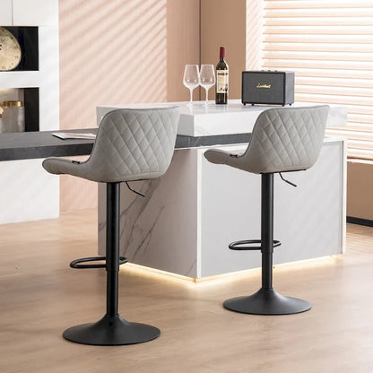 Bar Stools Set of 2 Counter Height Adjustable with Backrest Bar Chairs for Kitchen Island