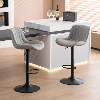 Bar Stools Set of 2 Counter Height Adjustable with Backrest Bar Chairs for Kitchen Island