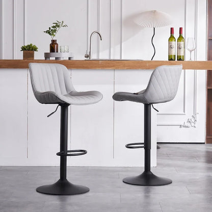 Bar Stools Set of 2 Counter Height Adjustable with Backrest Bar Chairs for Kitchen Island