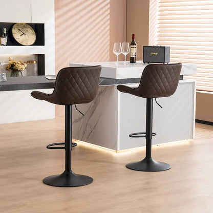 Bar Stools Set of 2 Counter Height Adjustable with Backrest Bar Chairs for Kitchen Island