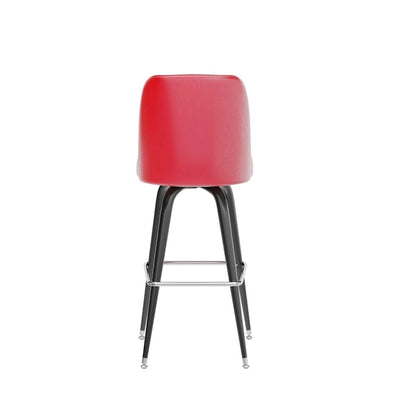 Metal Barstool with Swivel Vinyl Upholstered Bucket Seat and Footrest - 18.5D x 18.5W x 42.5H