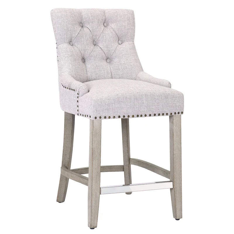 Carter 24 Upholstered Button Tufted Counter Bar Stool