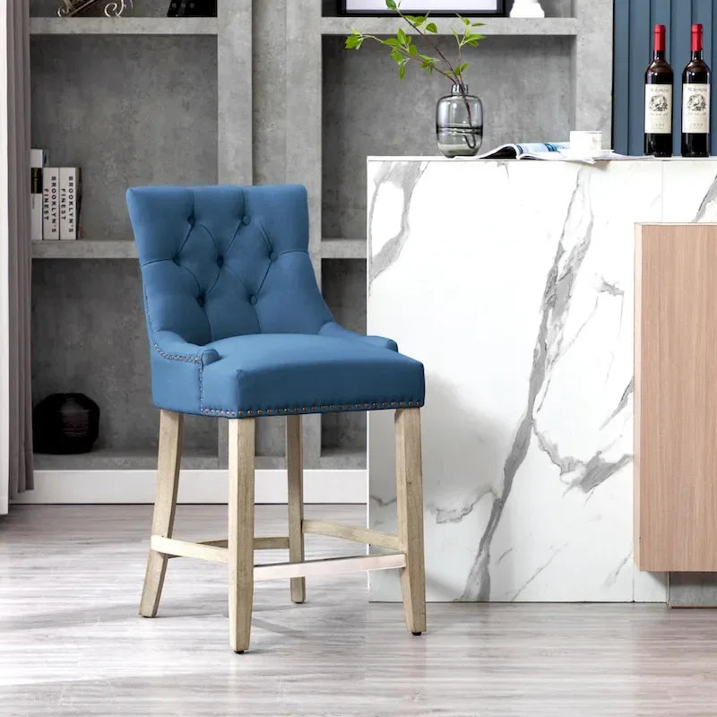 Carter 24 Upholstered Button Tufted Counter Bar Stool
