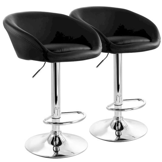 Elama 2 Piece Adjustable Faux Leather Bar Stool - 2 Piece Set