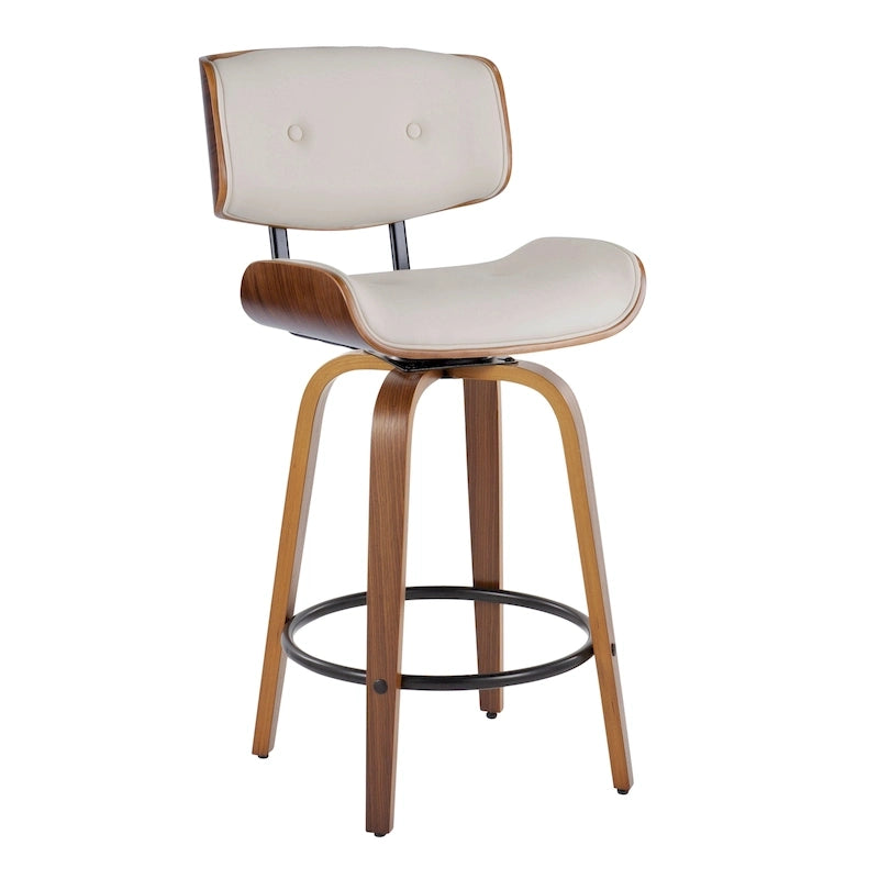 Carson Carrington Leksand 26 Fixed-Height Counter Stool with Bent Wood Legs (Set of 2)